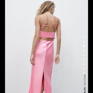 NWT Zara Satin Effect Cut Out Dress